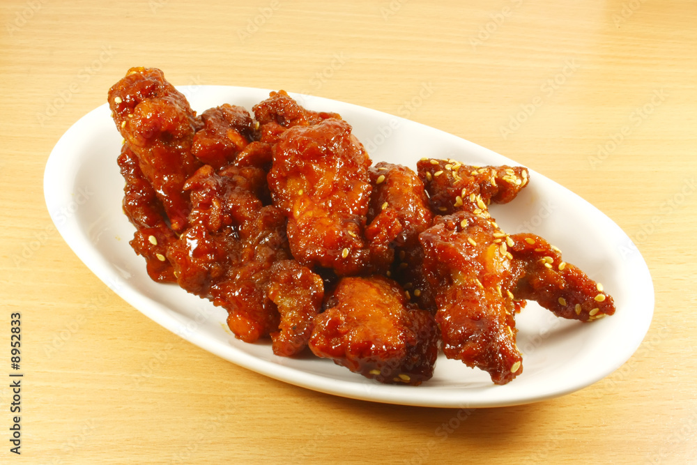 Chinese Deep Fried Pork Chunks With Sweet and Sour Sauce