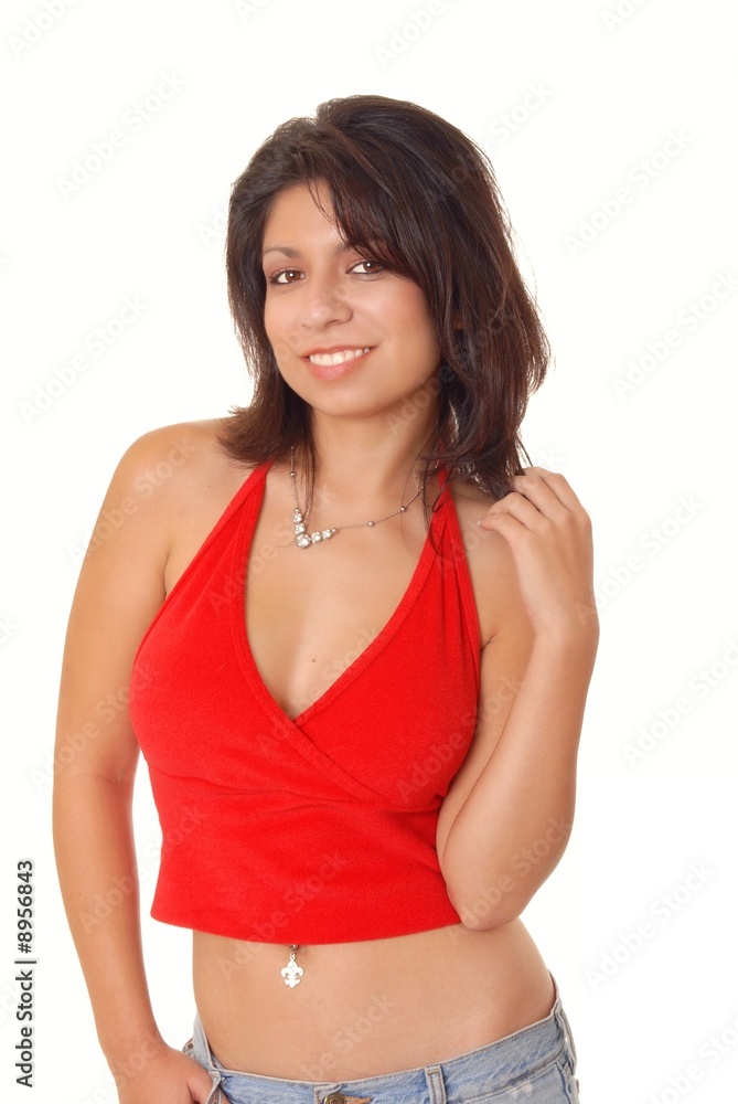 Isolated lovely and sexy young latina girl Stock Photo | Adobe Stock