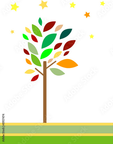 albero con foglie e stelo