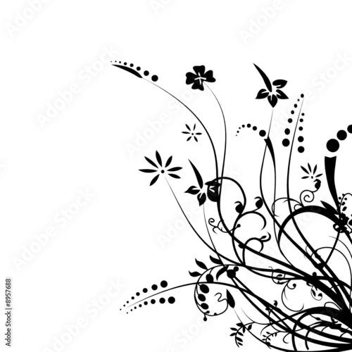 FLORAL NOIR VECTEUR