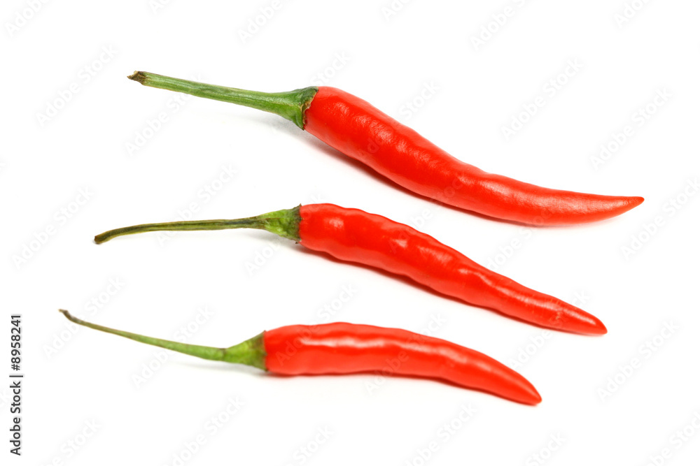 red hot chili pepper isolated on white