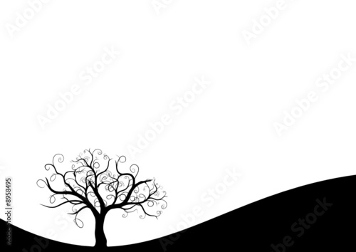 vector serie - winter black tree silhouette