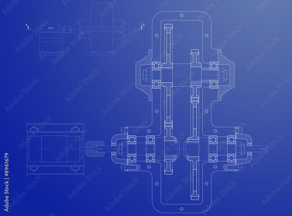 Blueprint of the reducing gear Blueprint of the reducing gear