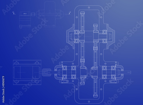 Blueprint of the reducing gear