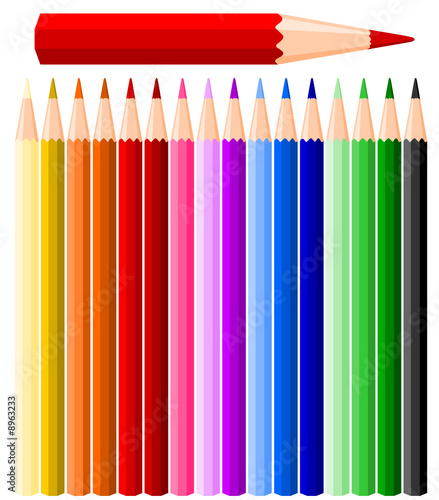 Illustration of color pencils