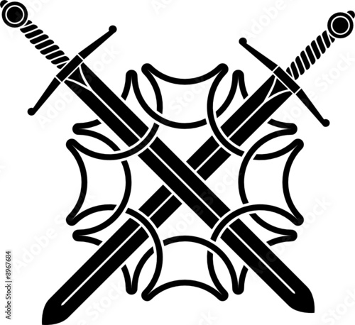 2 swords - tattoo, t-shirt design