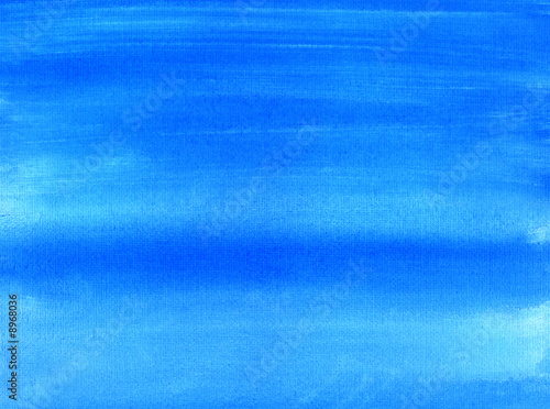 Blue painted canvas watercolor wash background.