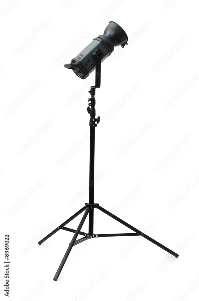 Studio strobe isolated on the white background