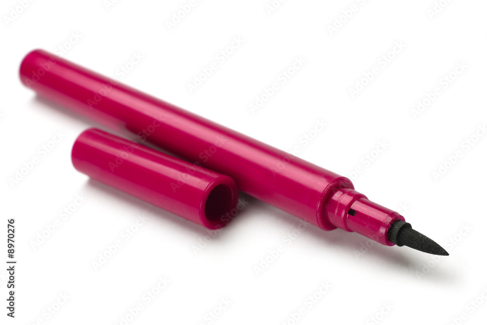 Black pencil cosmetic sharp with on white background Black pencil cosmetic sharp with on white background
