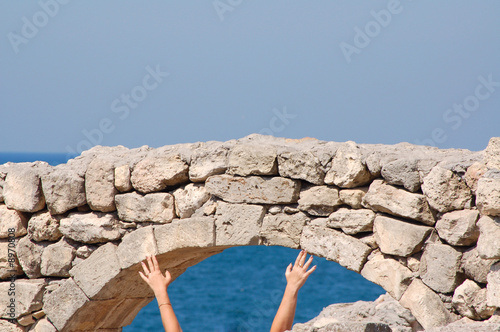 Ancient Greek city Hersones ruins in the Crimea