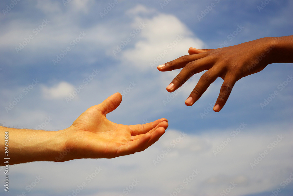 helping hand with the sky background helping hand with the sky background