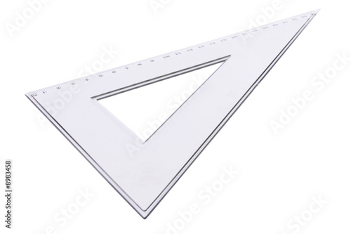 Konstfotografi Transparent set-square isolated on a white background.