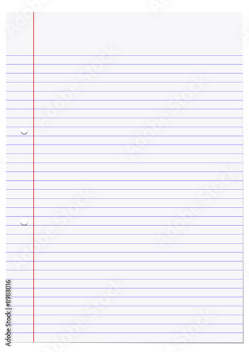 An illustration of one sheet of white A4 lined paper.