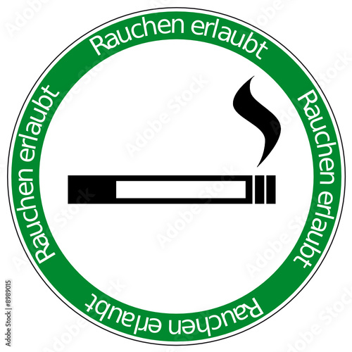Rauchen erlaubt - Schild