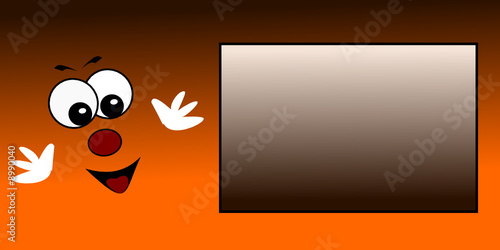 personnage sur fond orange