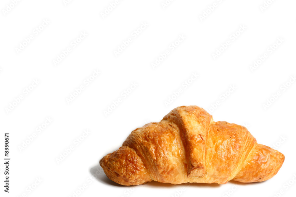 Croissant isolated on white background macro Croissant isolated on white background macro