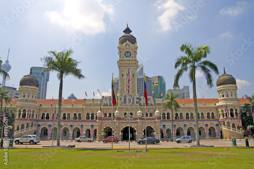 Wide angle view of magistrate building, Kuala Lumpur, Malaysia