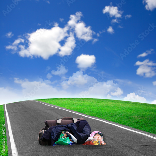 Road and green field