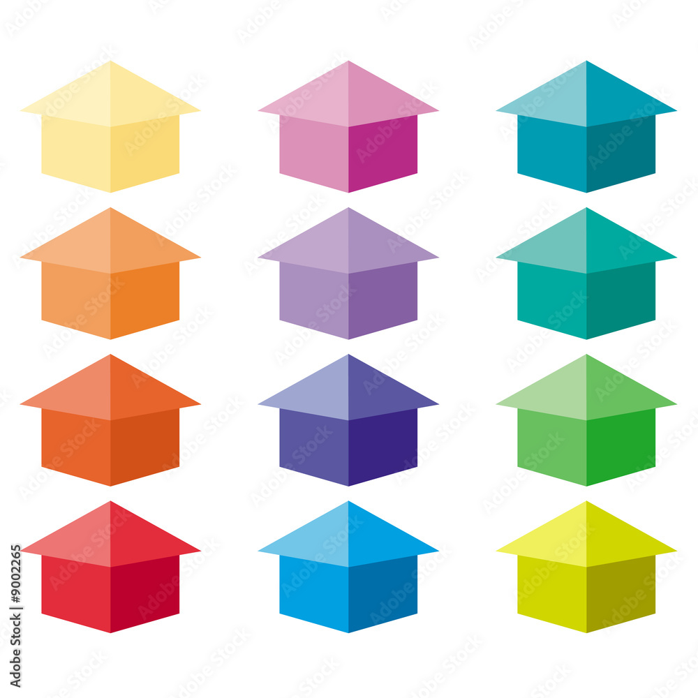 Set of color house icon Set of color house icon