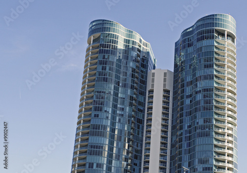 Abstract buildings on clear sky
