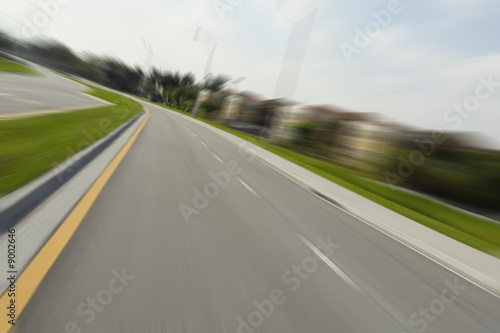 Speeding down the road
