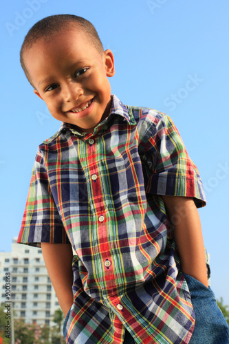 Young boy posing for the camera