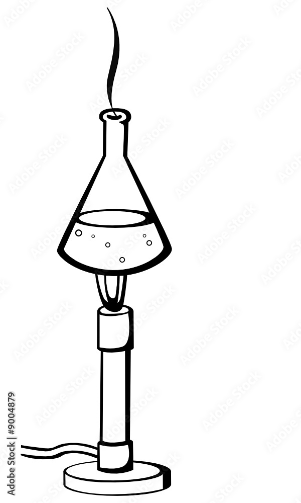 bunsen burner and flask with chemical bunsen burner and flask with chemical