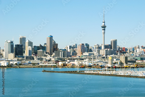 Auckland city on background of blue sky