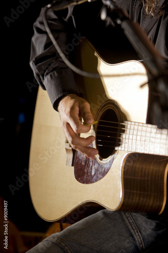 Playing the guitar