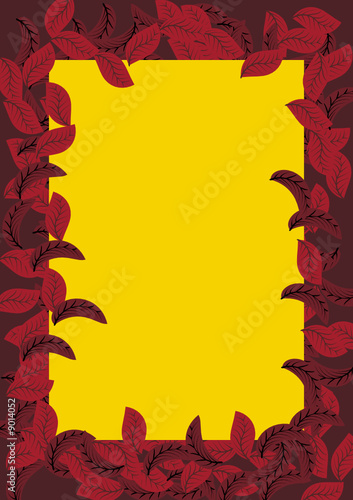 vector autumn leafs frame
