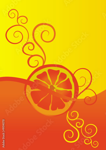 vector orange juice ornate illustration