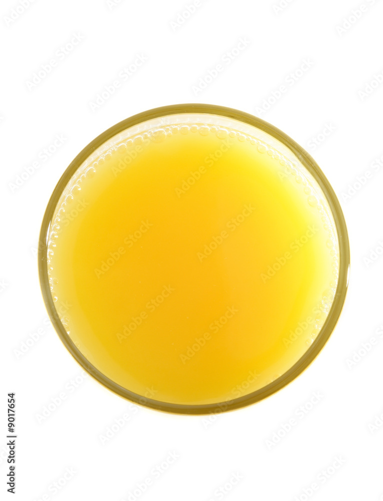 top view of an orange juice glass top view of an orange juice glass