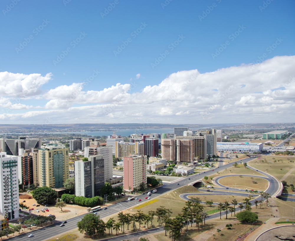 Vue aérienne de Brasilia, Brésil.