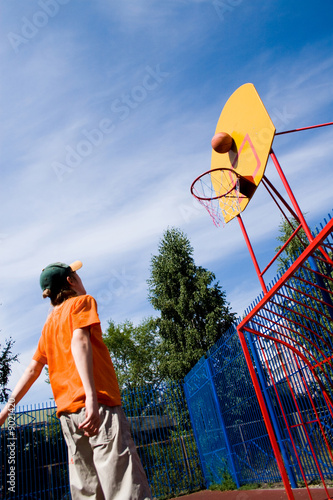 Basketball on children's athletic field