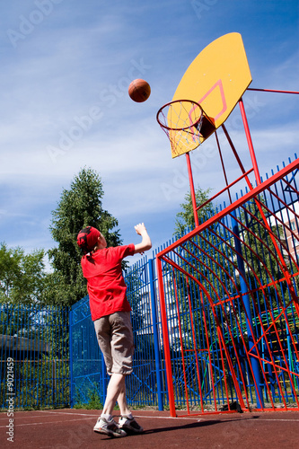 Basketball on children's athletic field