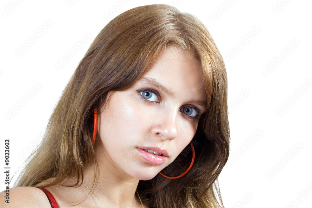portrait of the beauty young woman. Isolated portrait of the beauty young woman. Isolated