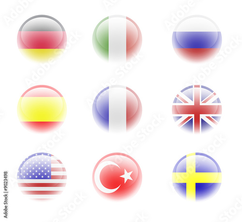 Länder Flaggen Aqua Buttons