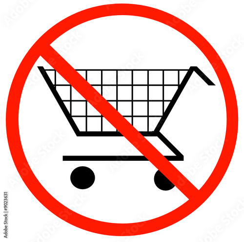 shopping cart with not allowed symbol