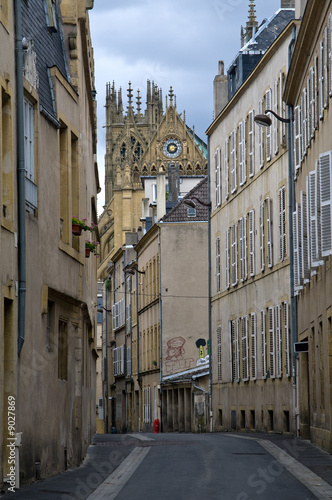 Quaint street in Metz, France