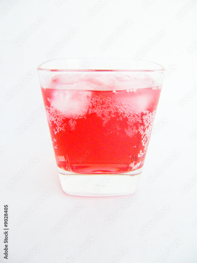Glass with juice and ice Glass with juice and ice