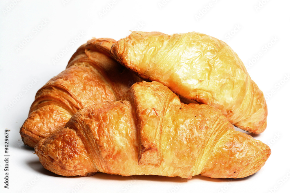 Croissant isolated on white background macro Croissant isolated on white background macro