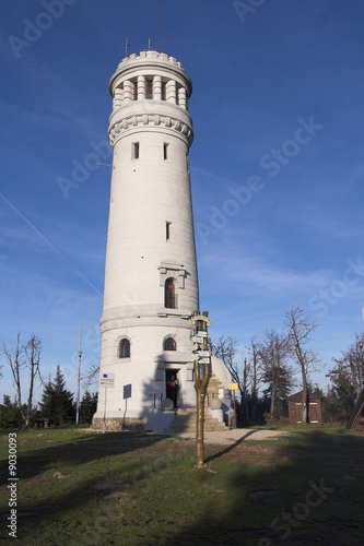 old tower at top of mountain "wielka sowa" - gory sowie - poland