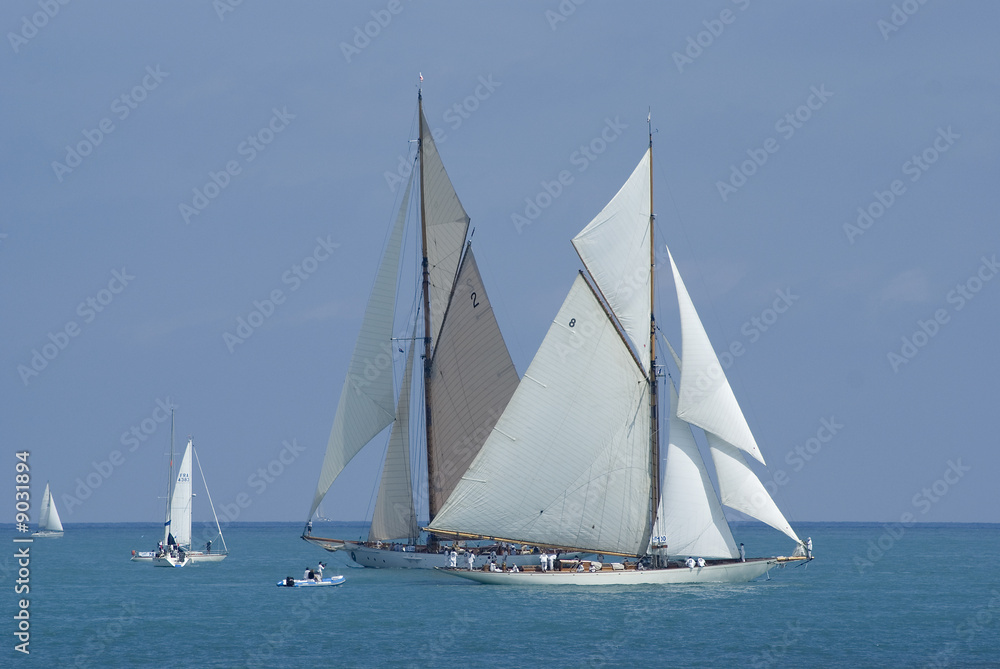 Sailing boats during a regatta (