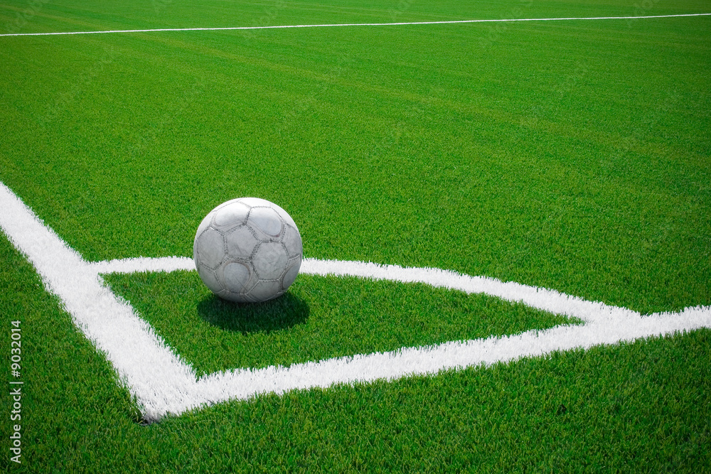 The ball is prepared for corner kick