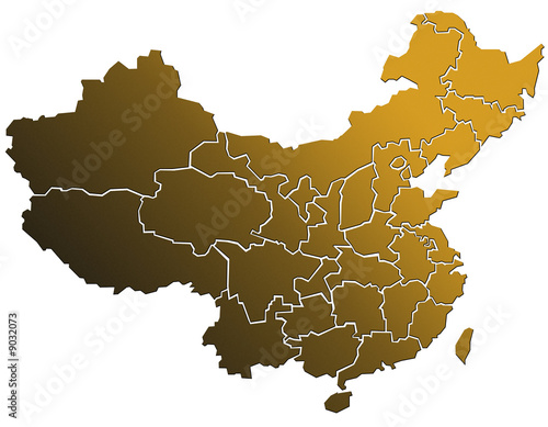 Photography Carte Chine Golden