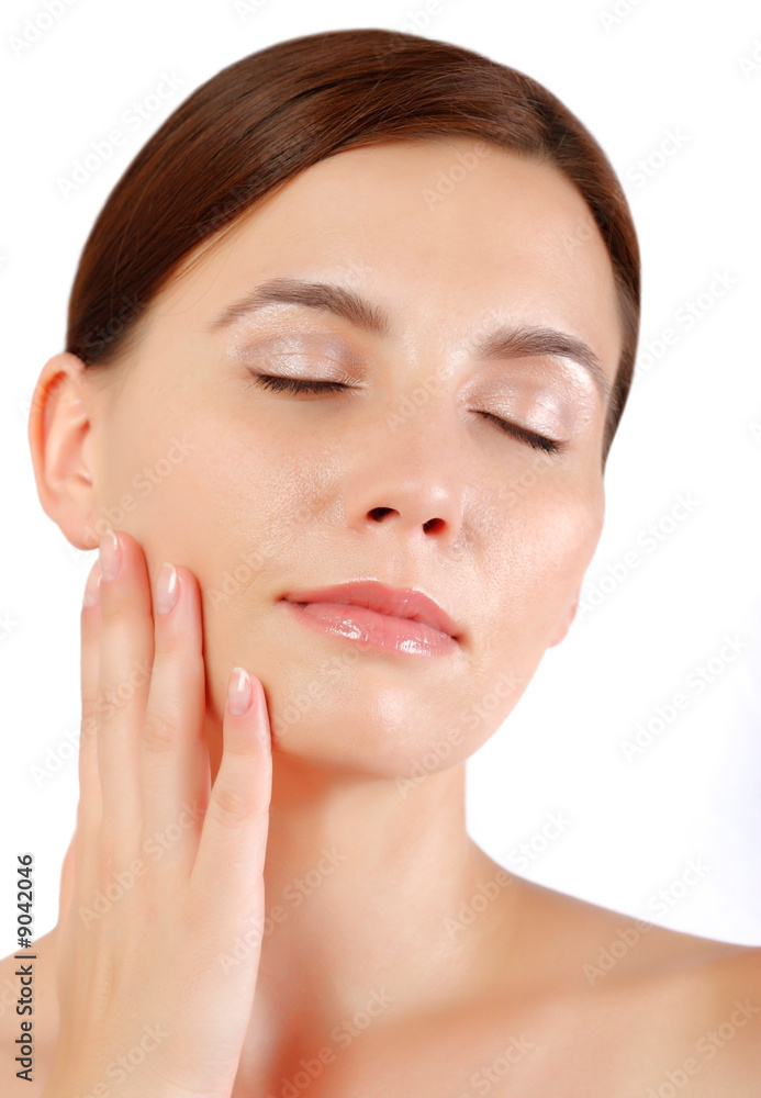 Portrait of fresh and beautiful brunette woman Portrait of fresh and beautiful brunette woman