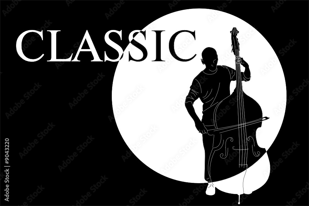 Obraz premium Vector -contour of the musician playing on the instrument