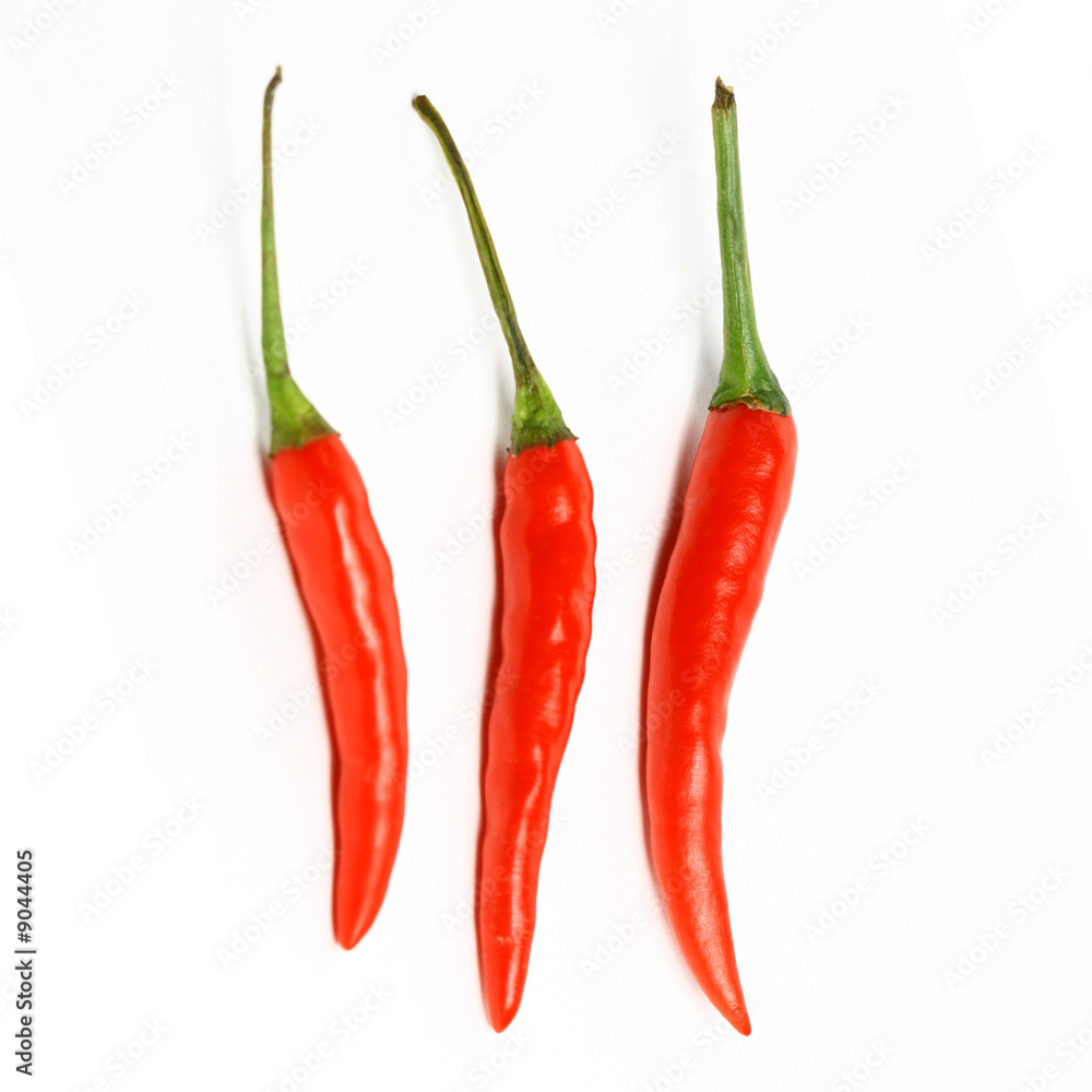 red hot chili pepper isolated on white