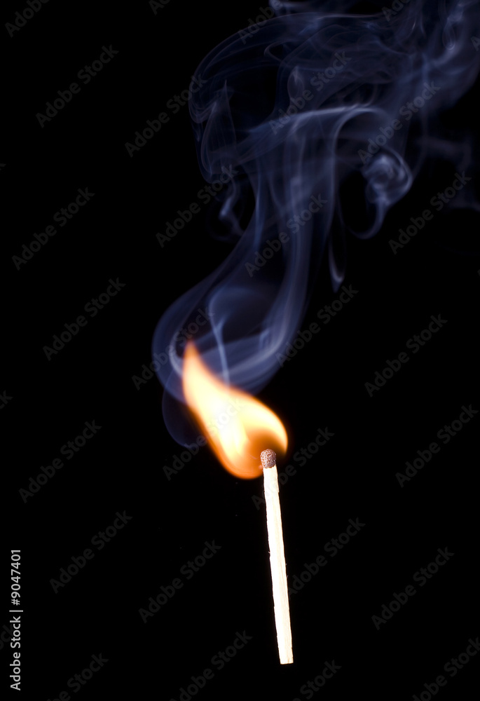 Match fire smoke