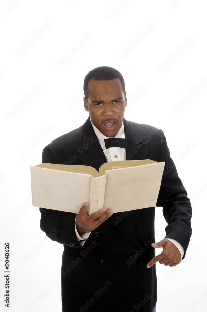 young African American preacher giving sermon, young African American preacher giving sermon,